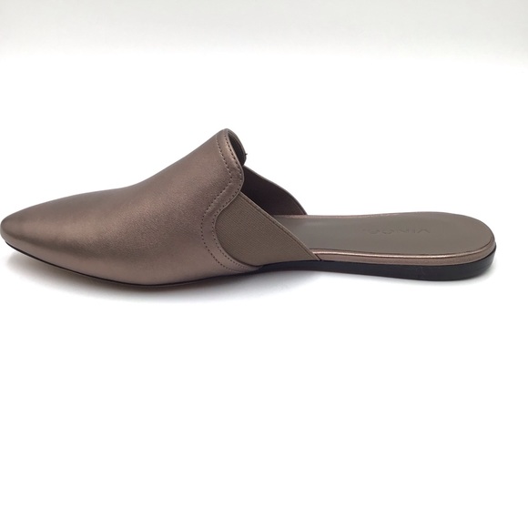 🔴SOLD🔴New Vince Nadette Bronze Leather Slide mules flat shoes 8.5 M - Picture 5 of 10